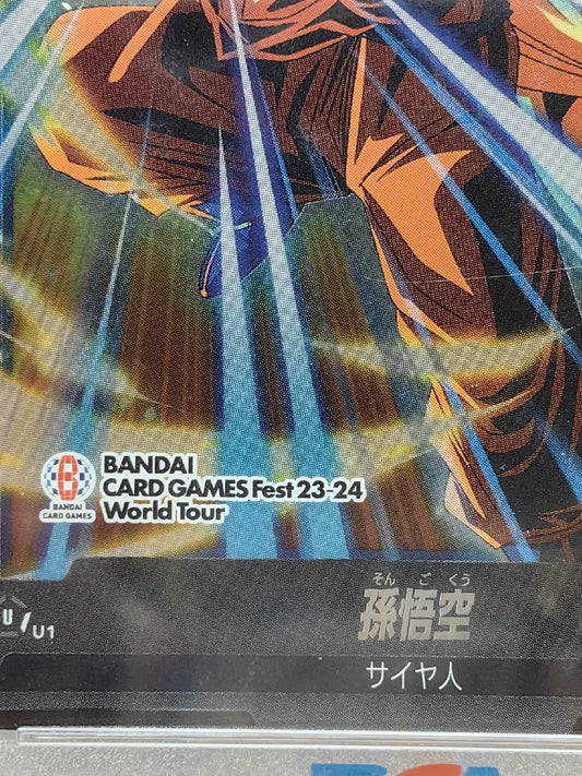 2024 バンダイ ドラゴンボール 日本語版 ドラゴンボール TCG バンダイ fb01 孫悟空 スーパーサイヤ人3 BCGF 23-24 ワールドツアー プロモボーナス Pカード PSA10ポイント スーパー限定